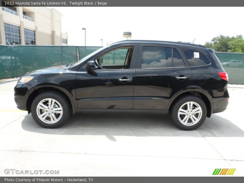 Twilight Black / Beige 2012 Hyundai Santa Fe Limited V6