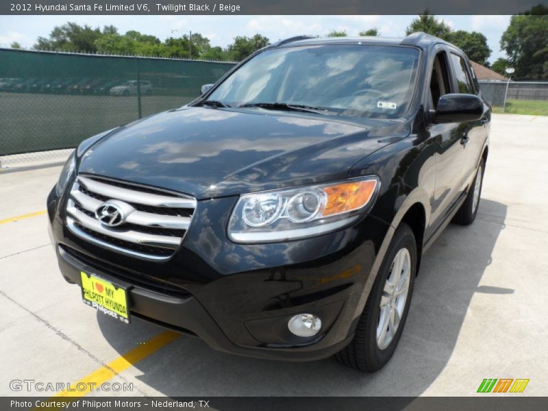 Twilight Black / Beige 2012 Hyundai Santa Fe Limited V6