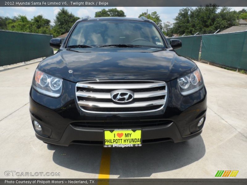 Twilight Black / Beige 2012 Hyundai Santa Fe Limited V6