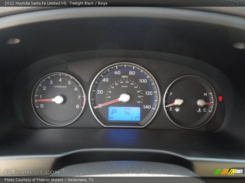 Twilight Black / Beige 2012 Hyundai Santa Fe Limited V6