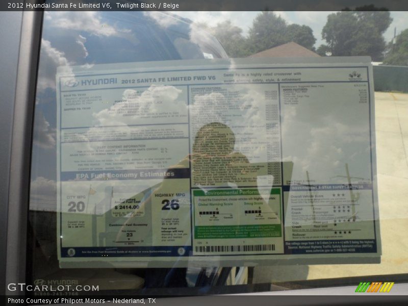 Twilight Black / Beige 2012 Hyundai Santa Fe Limited V6