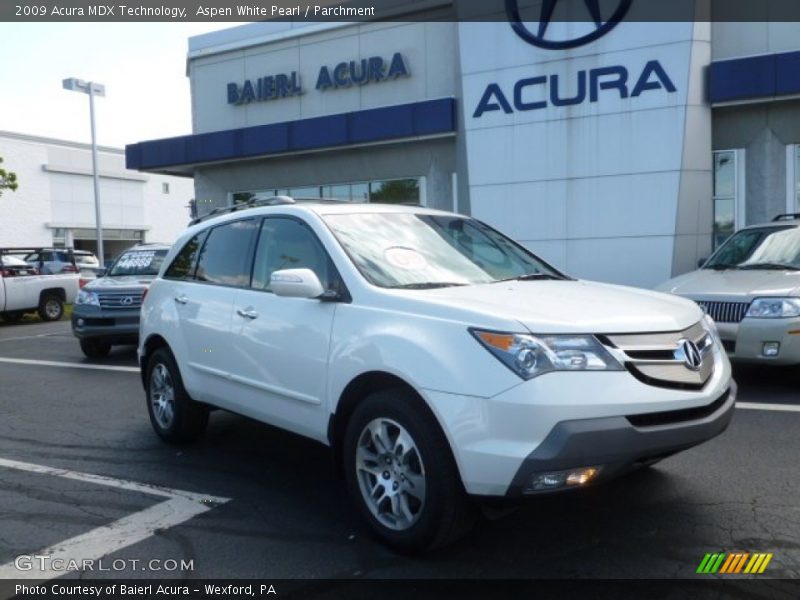 Aspen White Pearl / Parchment 2009 Acura MDX Technology