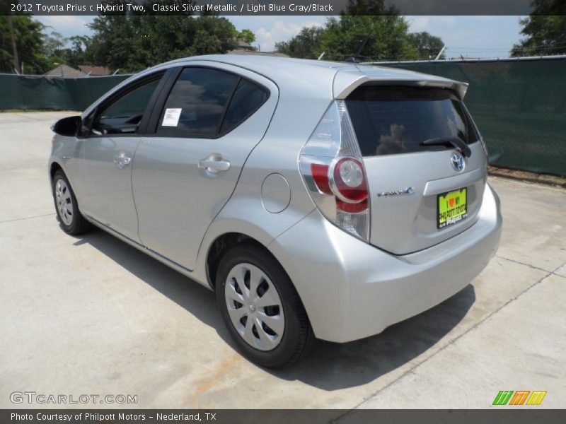 Classic Silver Metallic / Light Blue Gray/Black 2012 Toyota Prius c Hybrid Two