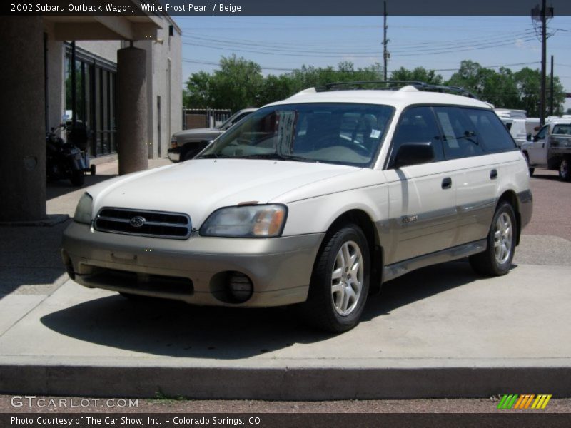 White Frost Pearl / Beige 2002 Subaru Outback Wagon