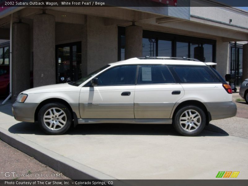 White Frost Pearl / Beige 2002 Subaru Outback Wagon