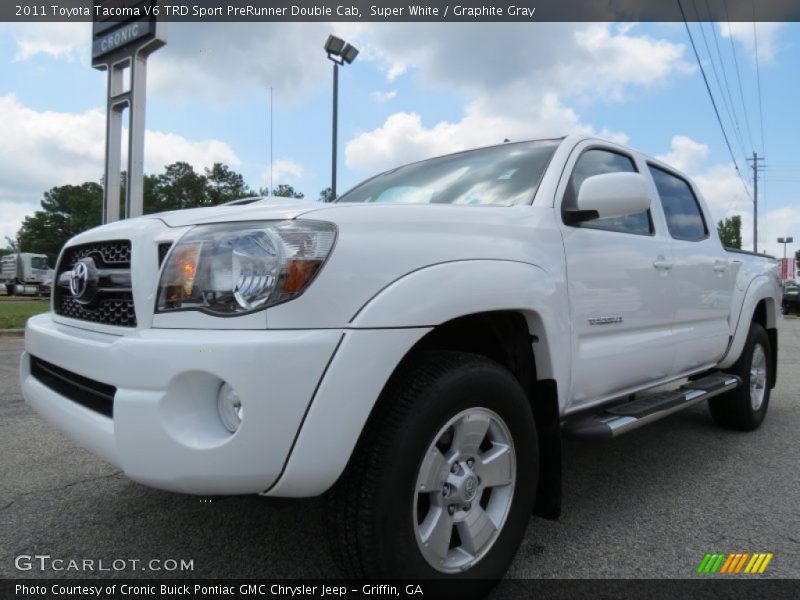 Super White / Graphite Gray 2011 Toyota Tacoma V6 TRD Sport PreRunner Double Cab