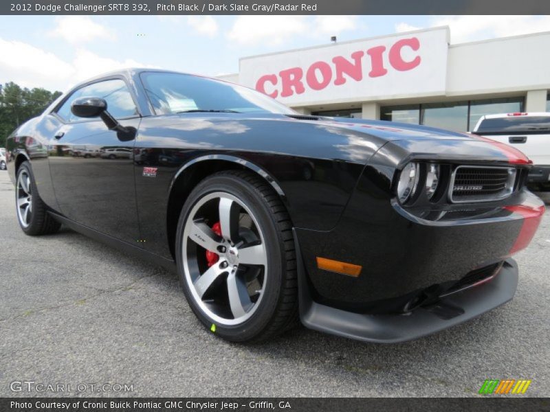 Pitch Black / Dark Slate Gray/Radar Red 2012 Dodge Challenger SRT8 392