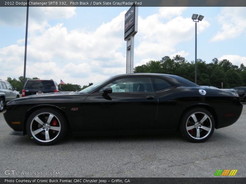 Pitch Black / Dark Slate Gray/Radar Red 2012 Dodge Challenger SRT8 392