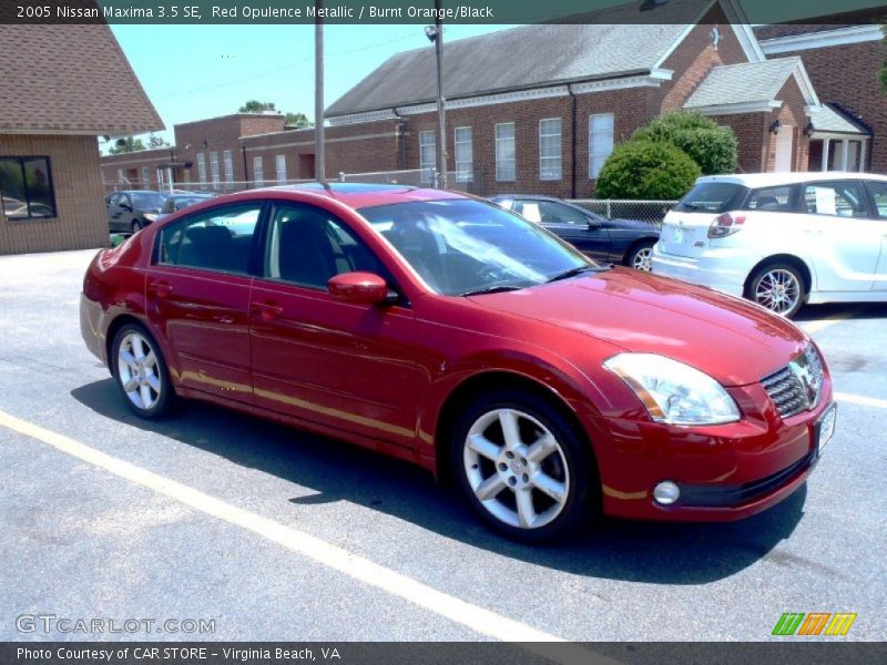 Red Opulence Metallic / Burnt Orange/Black 2005 Nissan Maxima 3.5 SE