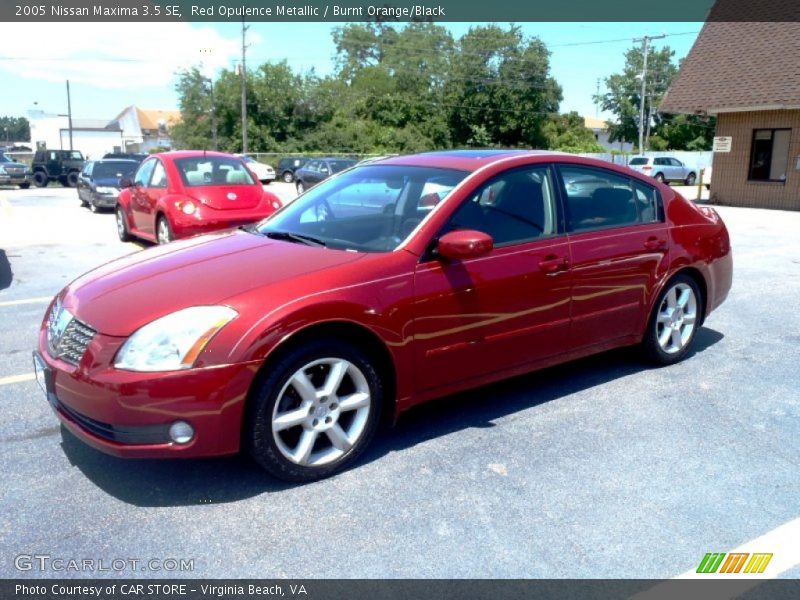 Red Opulence Metallic / Burnt Orange/Black 2005 Nissan Maxima 3.5 SE