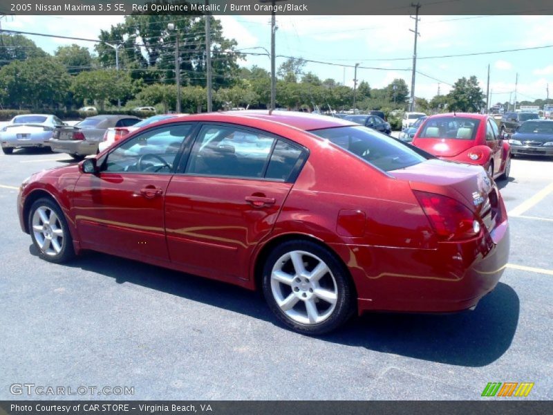 Red Opulence Metallic / Burnt Orange/Black 2005 Nissan Maxima 3.5 SE