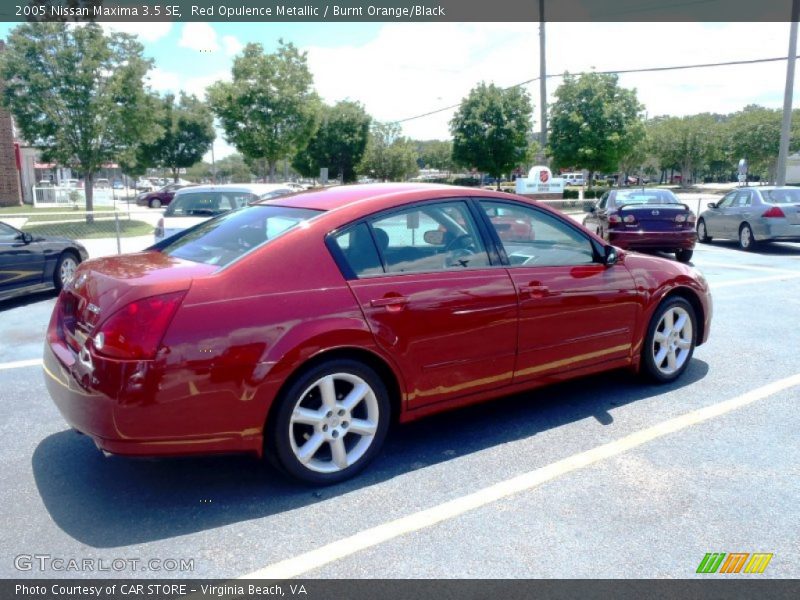 Red Opulence Metallic / Burnt Orange/Black 2005 Nissan Maxima 3.5 SE