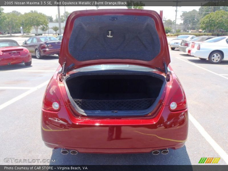Red Opulence Metallic / Burnt Orange/Black 2005 Nissan Maxima 3.5 SE