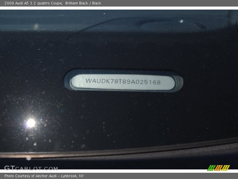 Brilliant Black / Black 2009 Audi A5 3.2 quattro Coupe