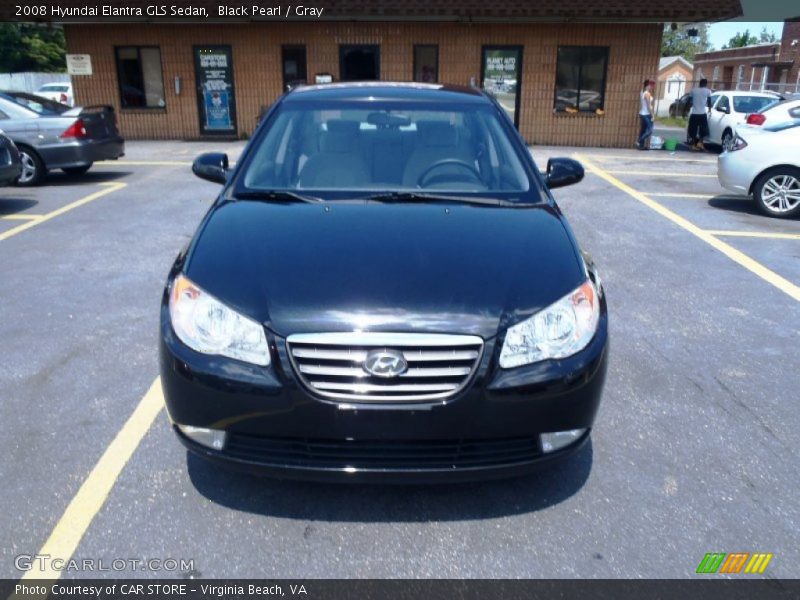 Black Pearl / Gray 2008 Hyundai Elantra GLS Sedan