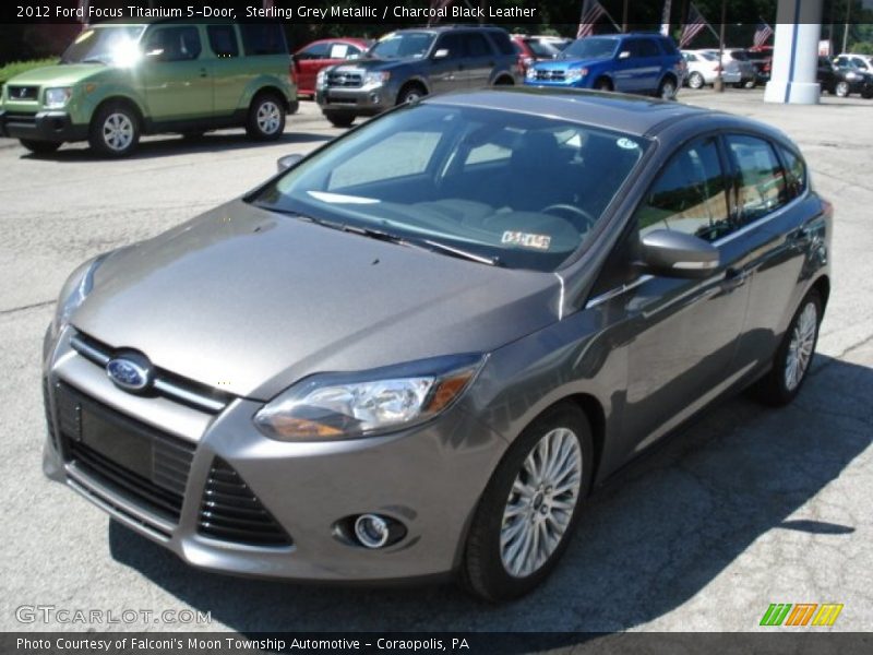 Sterling Grey Metallic / Charcoal Black Leather 2012 Ford Focus Titanium 5-Door