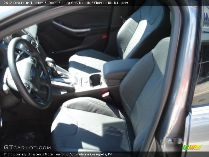 Sterling Grey Metallic / Charcoal Black Leather 2012 Ford Focus Titanium 5-Door