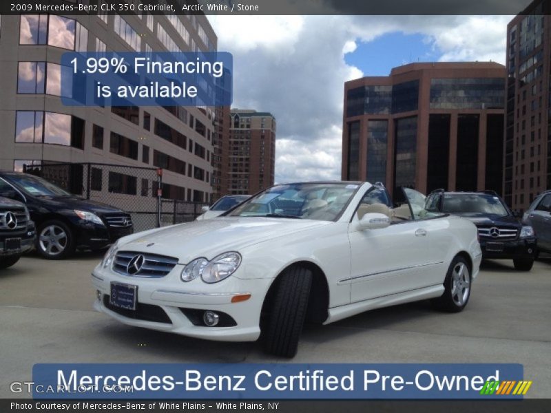 Arctic White / Stone 2009 Mercedes-Benz CLK 350 Cabriolet