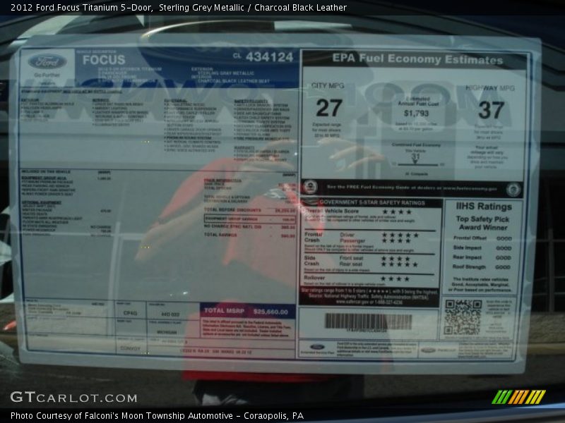  2012 Focus Titanium 5-Door Window Sticker
