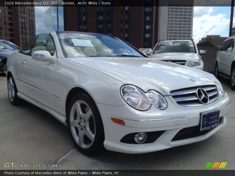 Arctic White / Stone 2009 Mercedes-Benz CLK 350 Cabriolet