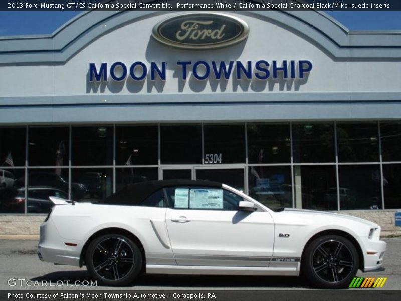 Performance White / California Special Charcoal Black/Miko-suede Inserts 2013 Ford Mustang GT/CS California Special Convertible