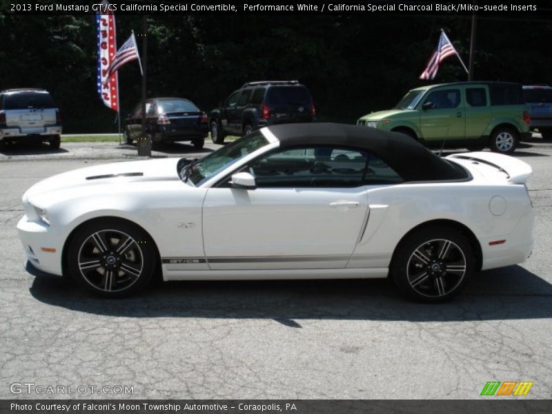 Performance White / California Special Charcoal Black/Miko-suede Inserts 2013 Ford Mustang GT/CS California Special Convertible