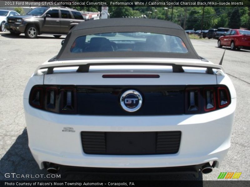 Performance White / California Special Charcoal Black/Miko-suede Inserts 2013 Ford Mustang GT/CS California Special Convertible
