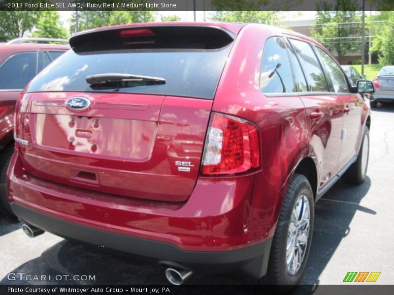 Ruby Red / Medium Light Stone 2013 Ford Edge SEL AWD