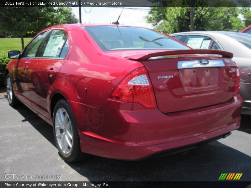 Red Candy Metallic / Medium Light Stone 2012 Ford Fusion SEL