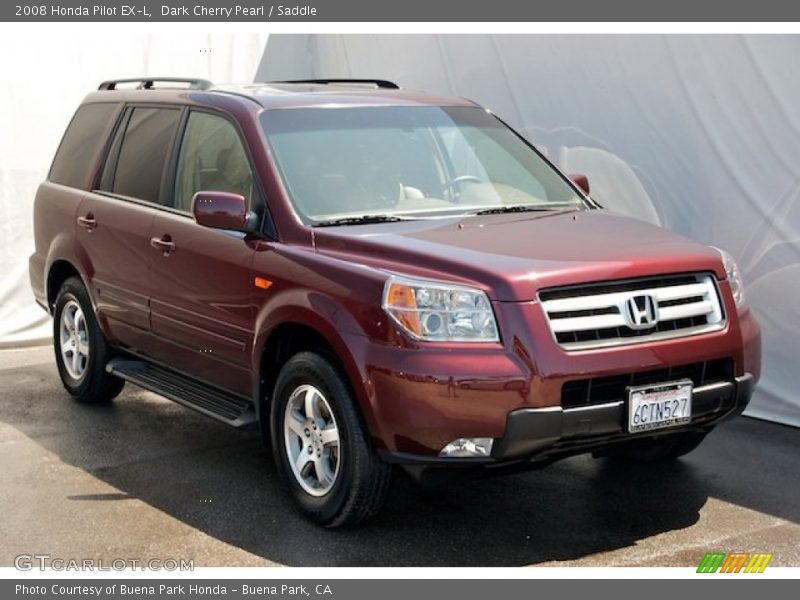 Dark Cherry Pearl / Saddle 2008 Honda Pilot EX-L