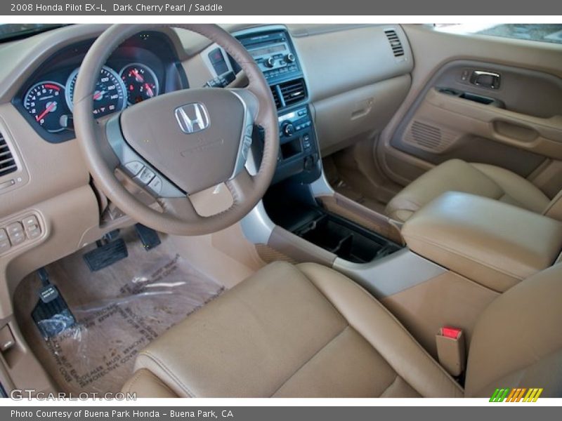 Dark Cherry Pearl / Saddle 2008 Honda Pilot EX-L