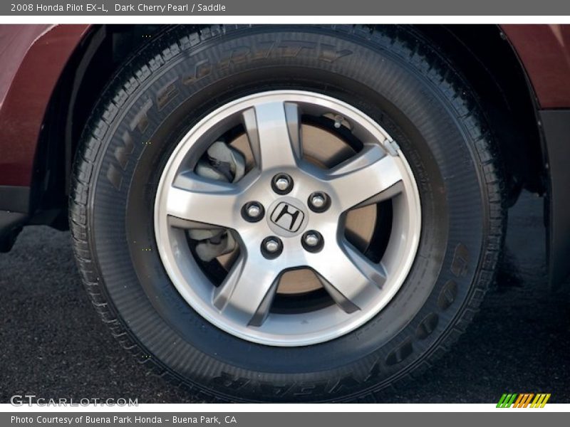 Dark Cherry Pearl / Saddle 2008 Honda Pilot EX-L