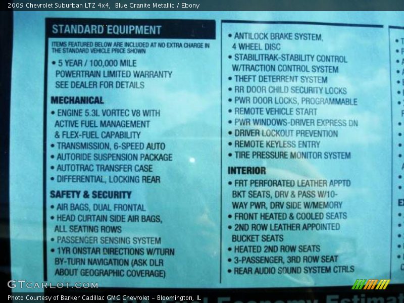 Blue Granite Metallic / Ebony 2009 Chevrolet Suburban LTZ 4x4