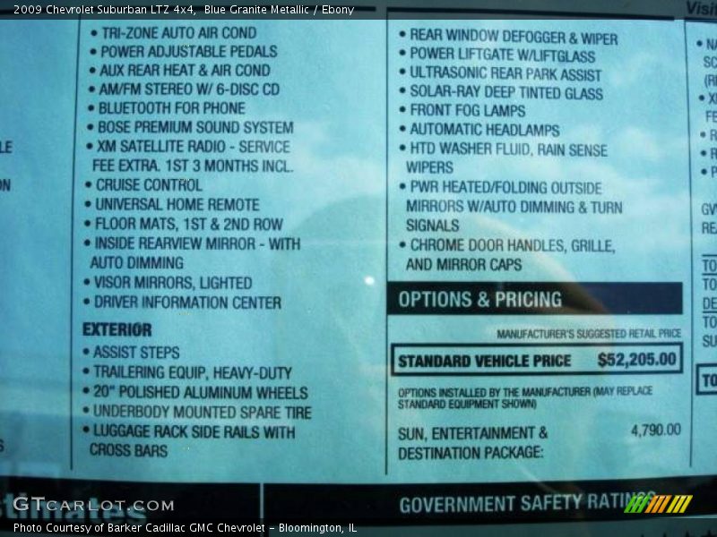 Blue Granite Metallic / Ebony 2009 Chevrolet Suburban LTZ 4x4
