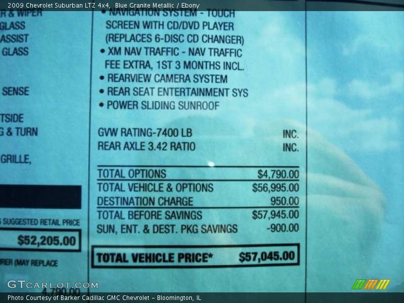 Blue Granite Metallic / Ebony 2009 Chevrolet Suburban LTZ 4x4