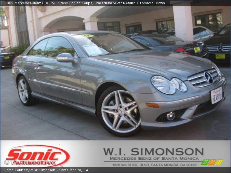 Palladium Silver Metallic / Tobacco Brown 2009 Mercedes-Benz CLK 350 Grand Edition Coupe