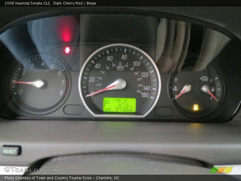 Dark Cherry Red / Beige 2008 Hyundai Sonata GLS