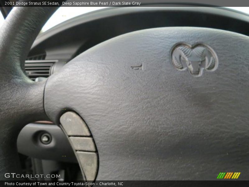 Deep Sapphire Blue Pearl / Dark Slate Gray 2001 Dodge Stratus SE Sedan