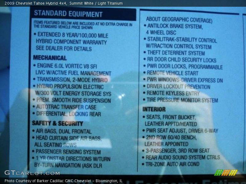 Summit White / Light Titanium 2009 Chevrolet Tahoe Hybrid 4x4