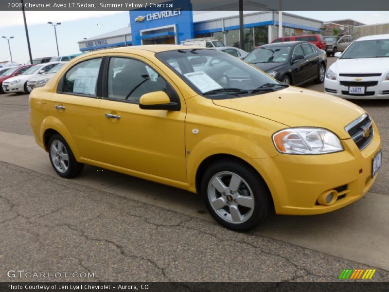 Summer Yellow / Charcoal 2008 Chevrolet Aveo LT Sedan