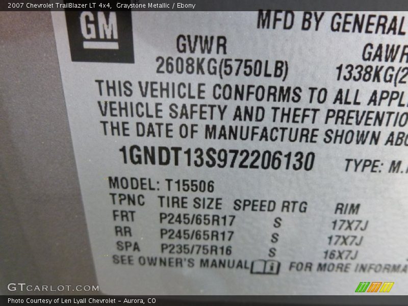 Graystone Metallic / Ebony 2007 Chevrolet TrailBlazer LT 4x4