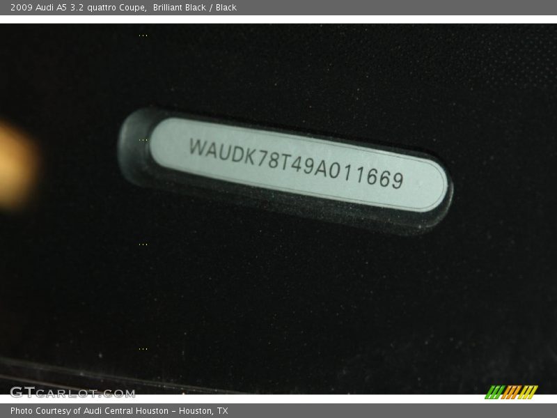 Brilliant Black / Black 2009 Audi A5 3.2 quattro Coupe