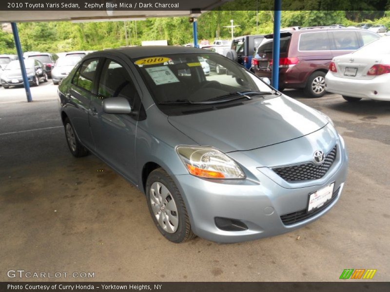Zephyr Blue Mica / Dark Charcoal 2010 Toyota Yaris Sedan
