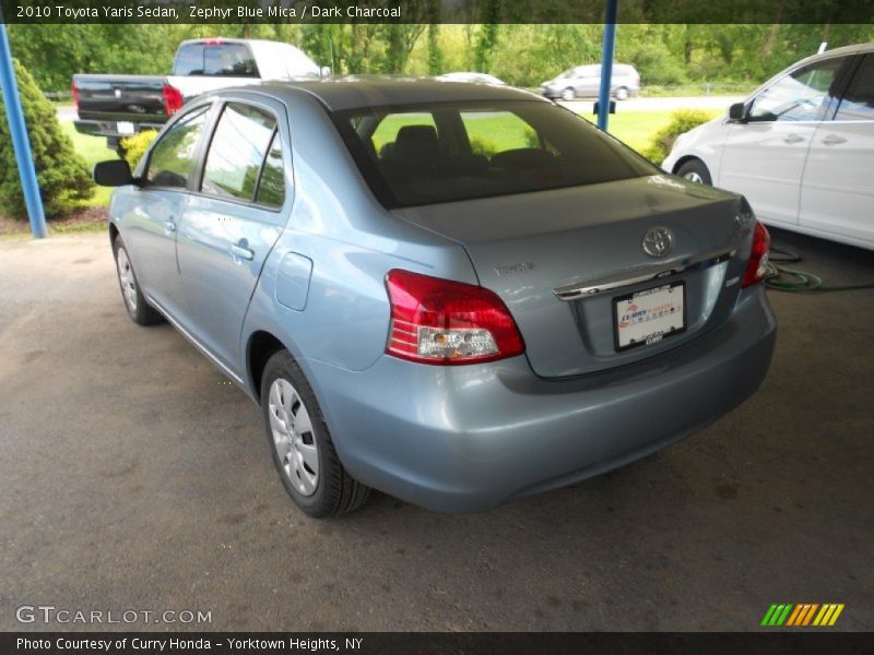 Zephyr Blue Mica / Dark Charcoal 2010 Toyota Yaris Sedan