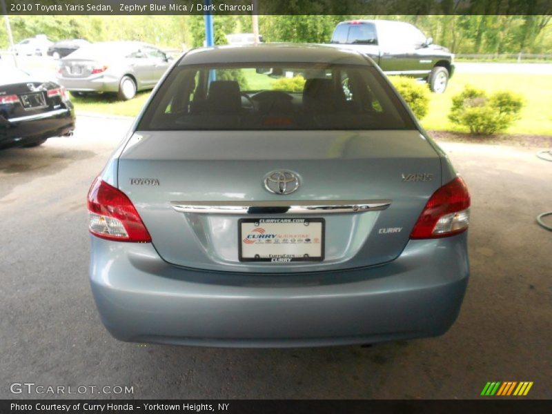 Zephyr Blue Mica / Dark Charcoal 2010 Toyota Yaris Sedan