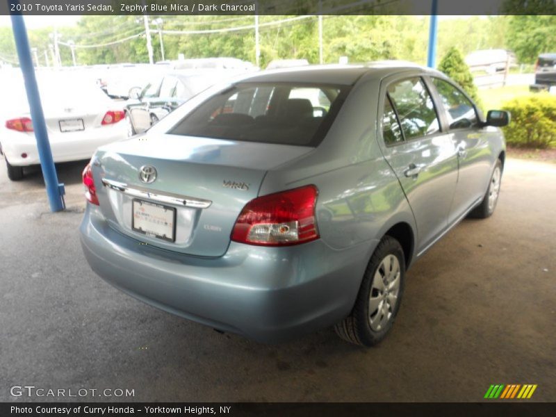 Zephyr Blue Mica / Dark Charcoal 2010 Toyota Yaris Sedan
