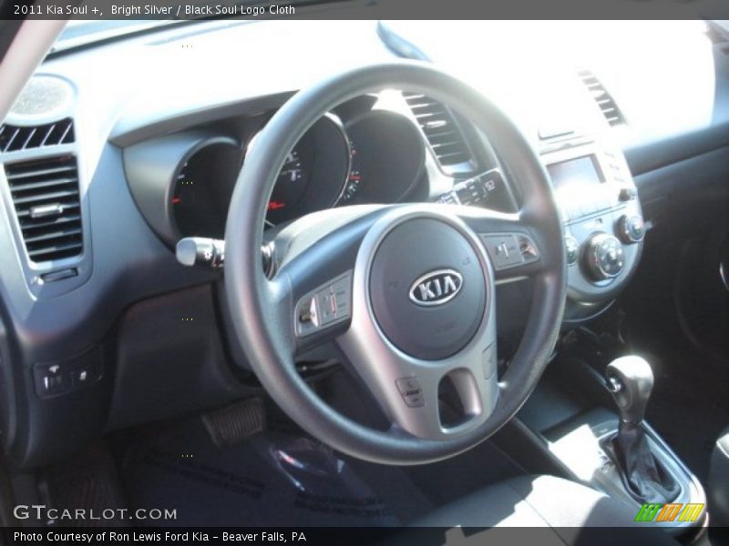 Bright Silver / Black Soul Logo Cloth 2011 Kia Soul +