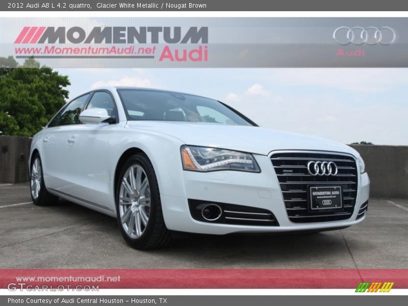 Glacier White Metallic / Nougat Brown 2012 Audi A8 L 4.2 quattro
