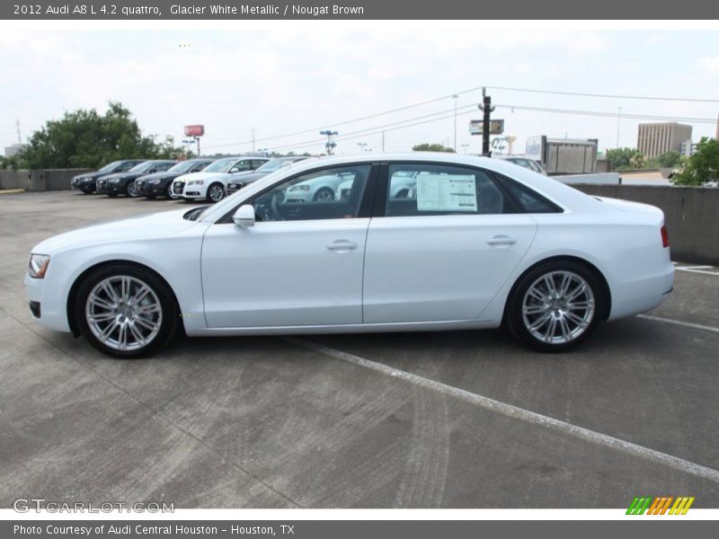 Glacier White Metallic / Nougat Brown 2012 Audi A8 L 4.2 quattro