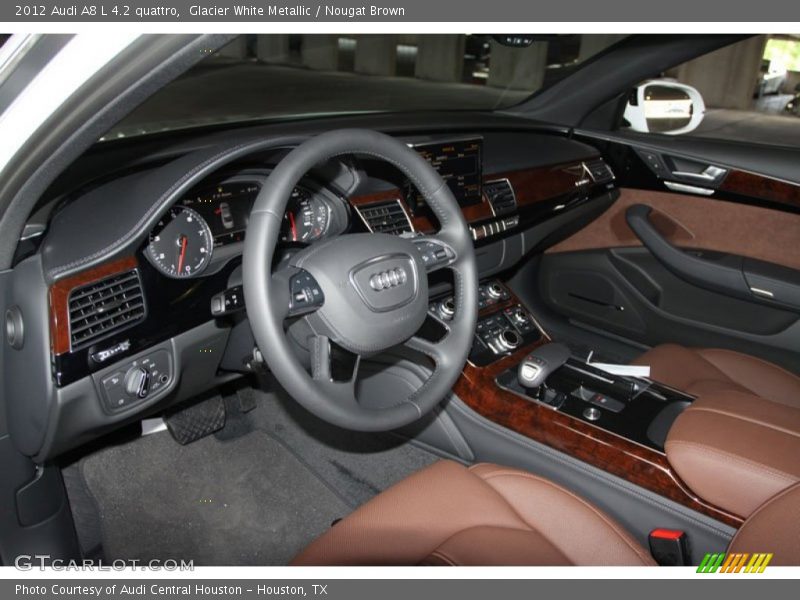 Glacier White Metallic / Nougat Brown 2012 Audi A8 L 4.2 quattro